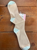 World's Softest Socks Garden Mini Crew Cream Stripe