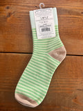 World's Softest Socks Garden Mini Crew Lime Stripe