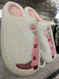 The Darling Effect Cowgirl Boots Fuzzy Slippers