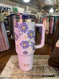 Darling Effect 40oz Lifestyle Flip Straw Tumbler Bouquet Beauty Purple