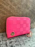 Darling Effect Hot Pink Check Zip Around Wallet