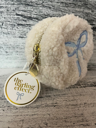 The Darling Effect Teddy Pouch Circle Bow Blue