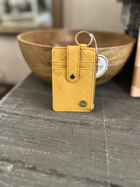 Darling Effect Mustard Woven Keychain Wallet
