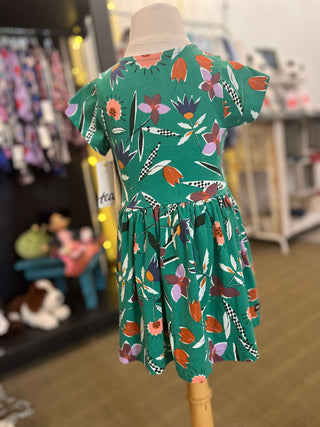 TEA Collection Kilim Tulip Short Sleeve Wrap Neck Dress