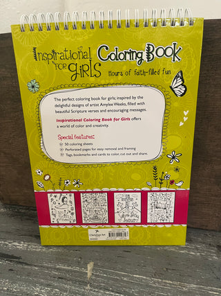 Christian Art Gifts Coloring Book Wirebound Inspiration of Girls