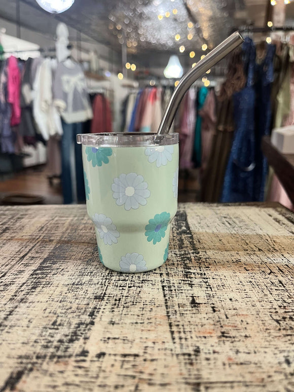 Darling Effect 2oz Tiny Tumbler Darling Daisy Aqua