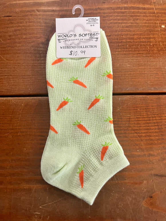 World's Softest Socks Garden Low Carrots Socks