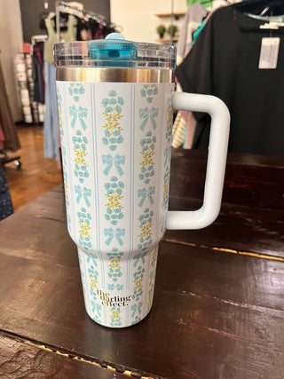 Darling Effect 40oz Lifestyle Flip Straw Tumbler Oh So Fancy Blue