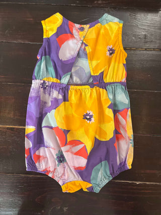Tea Collection Large Tropical Floral Peek-A-Boo Back Baby Romper