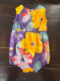 Tea Collection Large Tropical Floral Peek-A-Boo Back Baby Romper