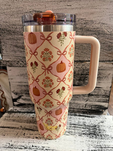 The Darling Effect 40oz Lifestyle Flip Straw Tumbler - Patchwork Pumpkin