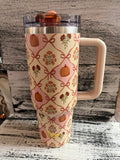 The Darling Effect 40oz Lifestyle Flip Straw Tumbler - Patchwork Pumpkin