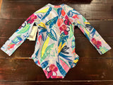 Tea Collection Tropical Floral Rash Guard Baby Swimsuit
