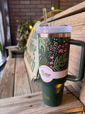 Darling Effect 40oz Jolly Sprig Green Tumbler Straw Set
