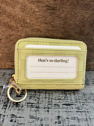 Darling Effect Green Check Zip Around Wallet