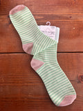 World's Softest Socks Garden Mini Crew Lime Stripe