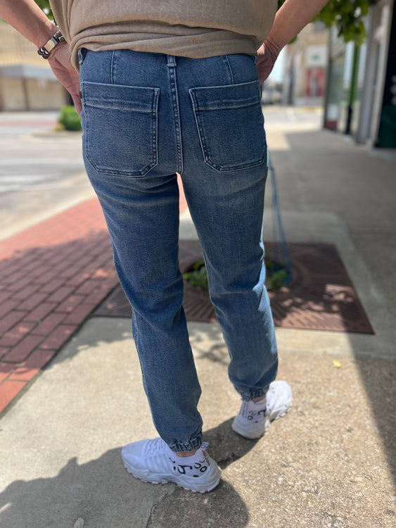 Judy Blue HW Denim Jogger - Plus Sizes