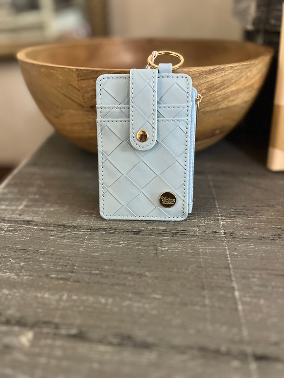 Darling Effect Light Blue Woven Keychain Wallet