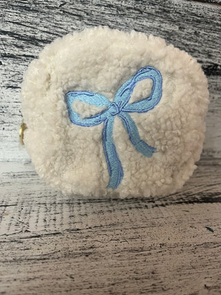 The Darling Effect Teddy Pouch Circle Bow Blue