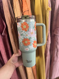 Darling Effect 40oz Lifestyle Flip Straw Tumbler Bouquet Beauty Sage