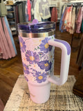 Darling Effect 40oz Lifestyle Flip Straw Tumbler Bouquet Beauty Purple