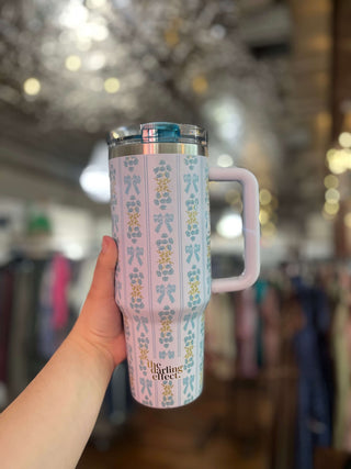 Darling Effect 40oz Lifestyle Flip Straw Tumbler Oh So Fancy Blue