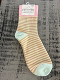 World's Softest Socks Garden Mini Crew Cream Stripe