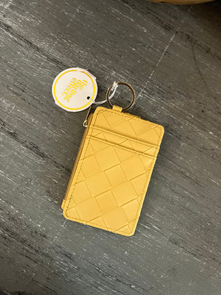 Darling Effect Mustard Woven Keychain Wallet
