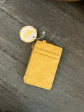 Darling Effect Mustard Woven Keychain Wallet