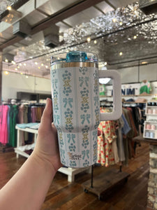 Darling Effect 20oz Lifestyle Flip Straw Tumbler Oh So Fancy Blue