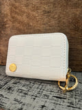 Darling Effect White Check Zip Around Wallet