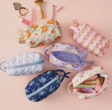 The Darling Effect Essentials Quilted Cosmetic Pouch Bouquet Beauty Sage