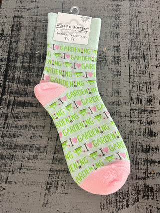 World's Softest Socks Mini Crew I Heart Gardening Socks