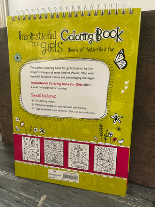 Christian Art Gifts Coloring Book Wirebound Inspiration of Girls