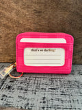 Darling Effect Hot Pink Check Zip Around Wallet