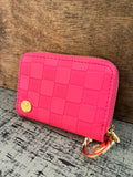 Darling Effect Hot Pink Check Zip Around Wallet