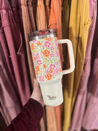 Darling Effect 40oz Lifestyle Flip Straw Tumbler Secret Garden Pink