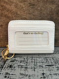 Darling Effect White Check Zip Around Wallet