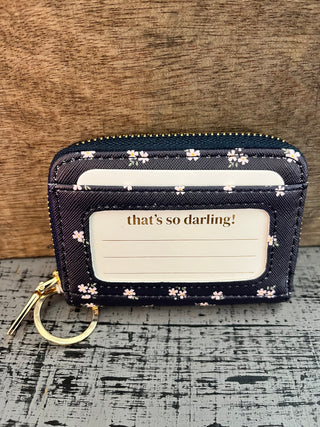 Darling Effect Pretty Posies Navy Zip Around Wallet