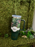 Darling Effect 40oz Jolly Sprig Green Tumbler Straw Set