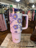 Darling Effect 40oz Lifestyle Flip Straw Tumbler Bouquet Beauty Purple