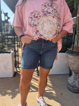 Judy Blue HW Bermudas with Back Flap Pockets - Regular Sizes