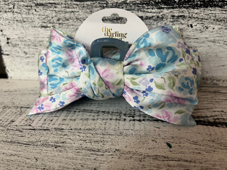 The Darling Effect Satin Bow Claw Clip Secret Garden Blue