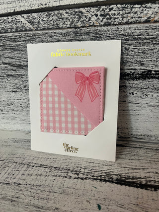 The Darling Effect Fabric Bookmark - Pink Bow