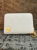 Darling Effect White Check Zip Around Wallet