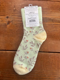 World's Softest Socks Garden Mini Crew Lime Multi Foliage Socks