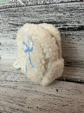 The Darling Effect Teddy Pouch Circle Bow Blue