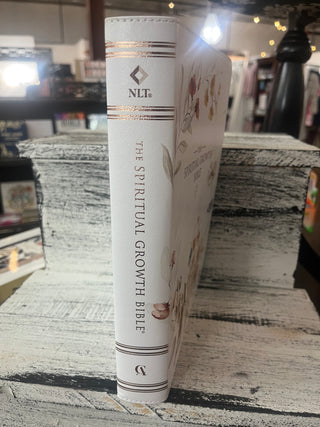 Christian Art Gifts NLT The Spiritual Growth Bible Faux Leather Cream Floral Printed