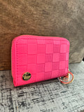 Darling Effect Hot Pink Check Zip Around Wallet