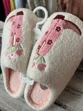 The Darling Effect Cowgirl Boots Fuzzy Slippers